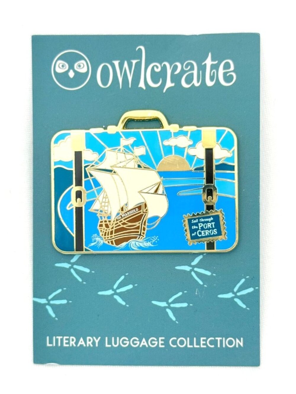 Owlcrate Literary Luggage Collection Enamel Pin Series 1 #8 Sailing Port Ceros